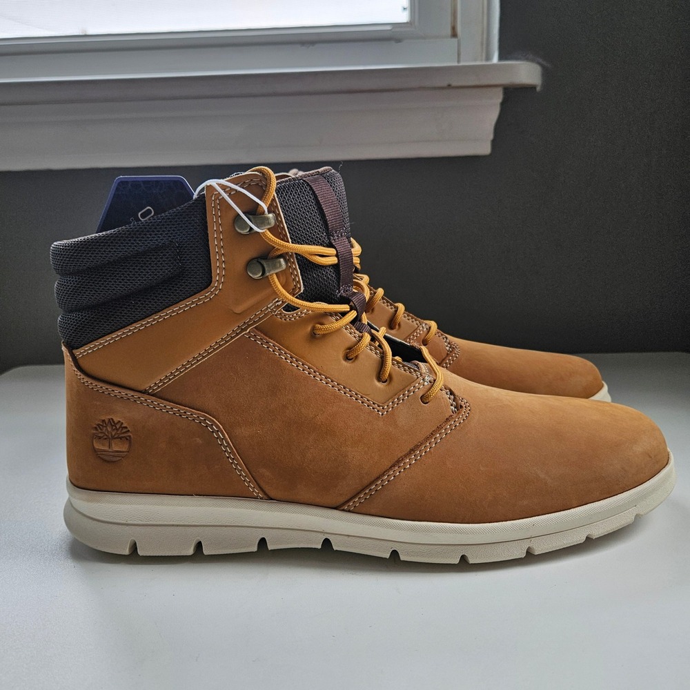 Timberland Hoverlite Mens Boot 10.5 Wheat Brown Leather Ankle Defender Repellent